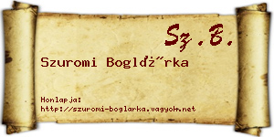 Szuromi Boglárka névjegykártya